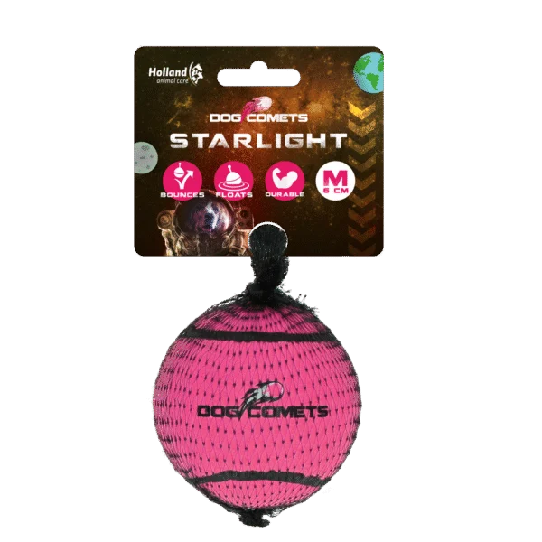 Piłka tenisowa dla psa, pływająca, Ø 6 cm, różowa – Dog Comets Starlight