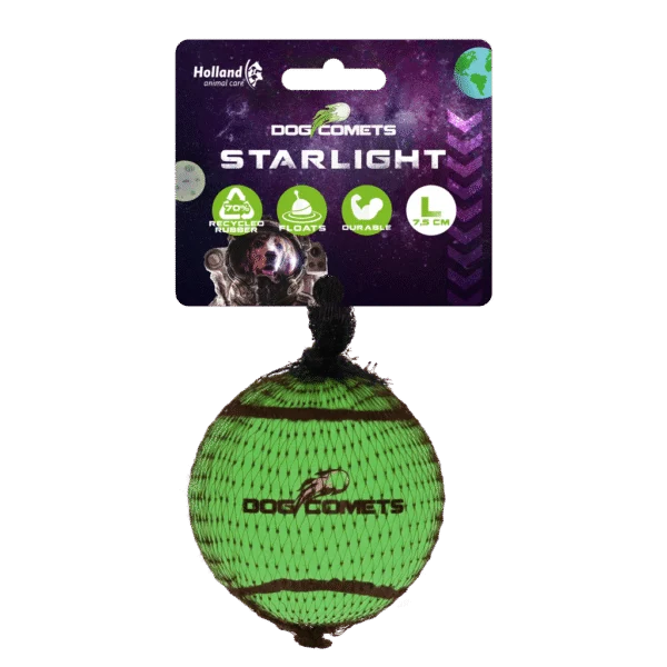 Pływająca piłka tenisowa dla psów L, Ø 7,5 cm, zielona – Dog Comets Starlight