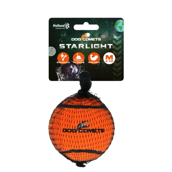 Piłka tenisowa dla psa, pływająca, Ø 6 cm, pomarańczowa – Dog Comets Starlight
