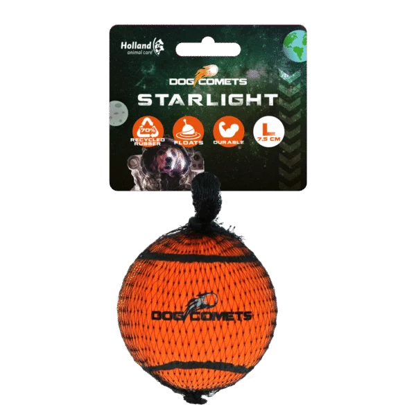 Piłka tenisowa dla psa, pływająca, Ø 7,5 cm, pomarańczowa – Dog Comets Starlight