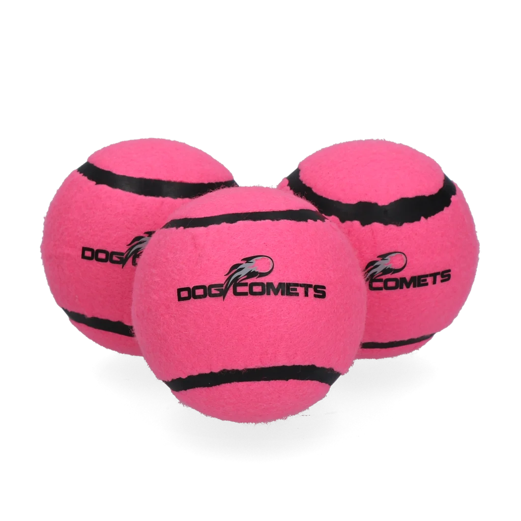 Piłka tenisowa dla psa, pływająca, Ø 6 cm, różowa, 3 sztuki – Dog Comets Starlight - obrazek 2