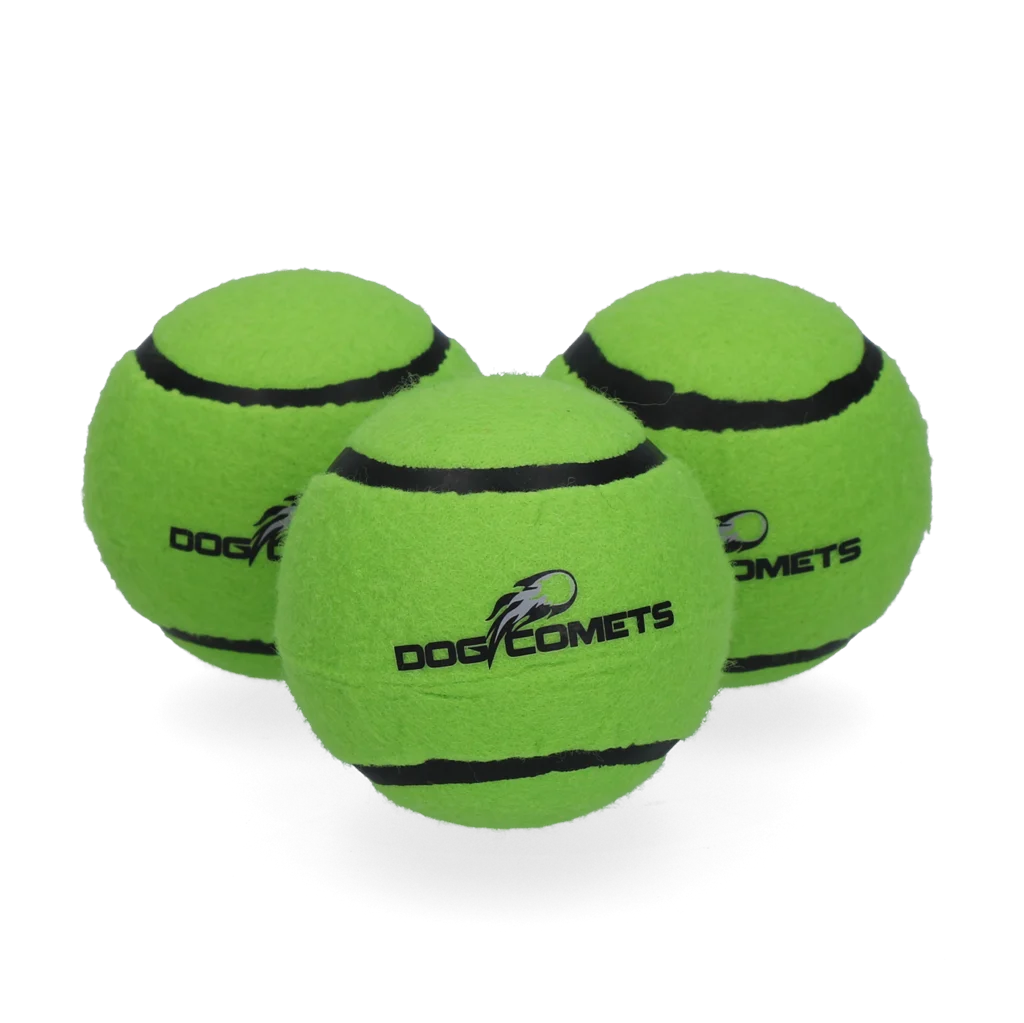 Piłka tenisowa dla psa, pływająca, Ø 6 cm, zielona, 3 sztuki – Dog Comets Starlight - obrazek 2