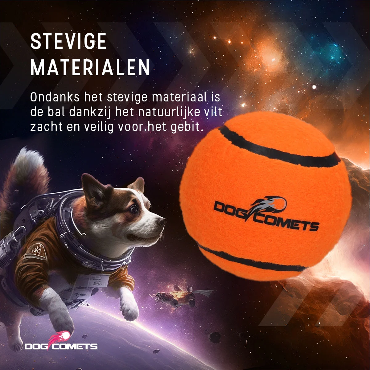 Piłka tenisowa dla psa, pływająca, pomarańczowa S, Ø 5 cm, 3 sztuki – Dog Comets Starlight - obrazek 3