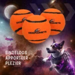 Piłki tenisowe dla psa, pływające, Ø 7,5 cm, pomarańczowe, 2 sztuki – Dog Comets Starlight - obrazek 5