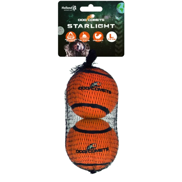 Piłki tenisowe dla psa, pływające, Ø 7,5 cm, pomarańczowe, 2 sztuki – Dog Comets Starlight