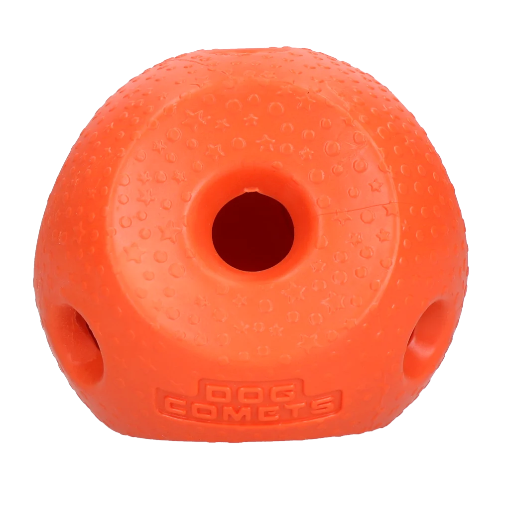 Piłka na przysmaki dla psa z gumy TPR, pomarańczowa – Dog Comets Treat Lock Ball - obrazek 1
