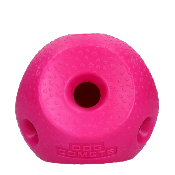 Piłka na przysmaki dla psów z gumy TPR, różowa – Dog Comets Treat Lock Ball