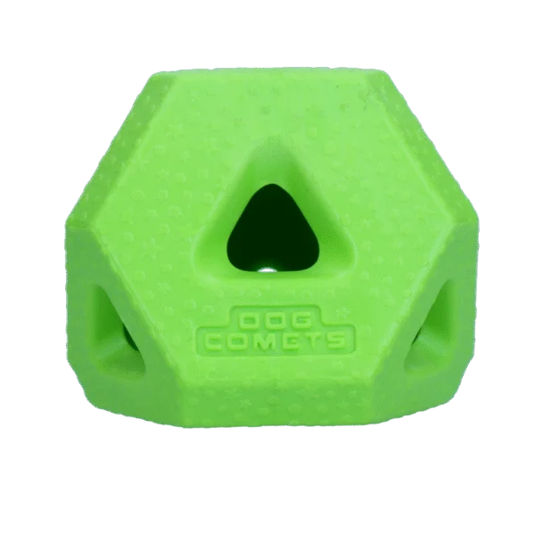 Kostka na przysmaki z gumy TPR na przysmaki i gryzaki, zielona – Dog Comets Treat Lock Cube
