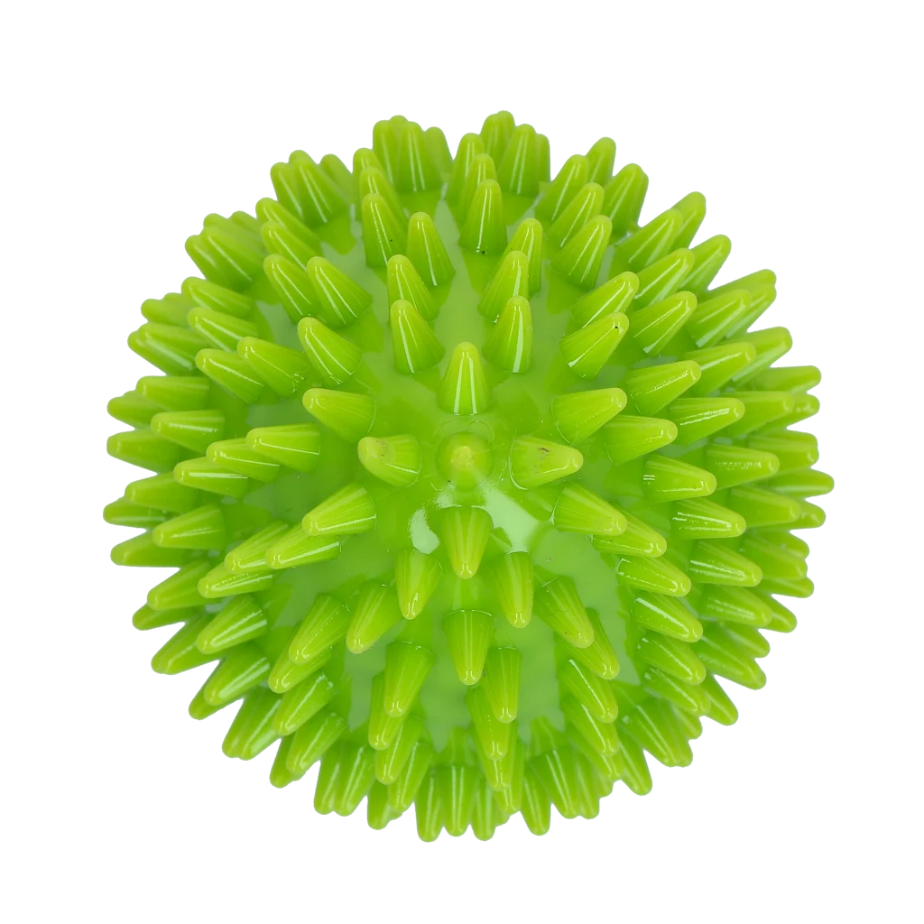 Zabawka do aportowania w kształcie jajka z piszczałką i wypustkami, zielona M, Ø 80 x 110 mm – Dog Comets Cosmic Egg - obrazek 3