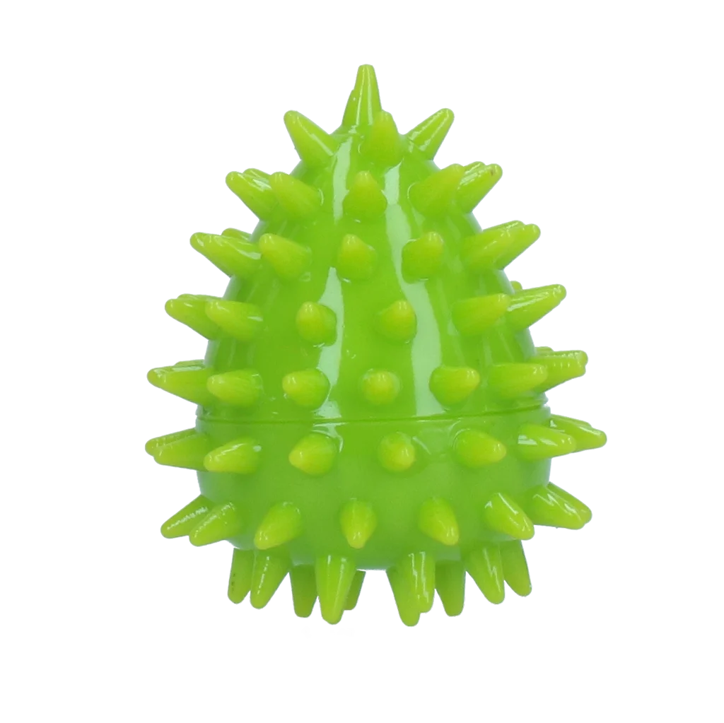Zabawka do aportowania w kształcie jajka z piszczałką i wypustkami, zielona S, Ø 50 x 60 mm – Dog Comets Cosmic Egg - obrazek 2