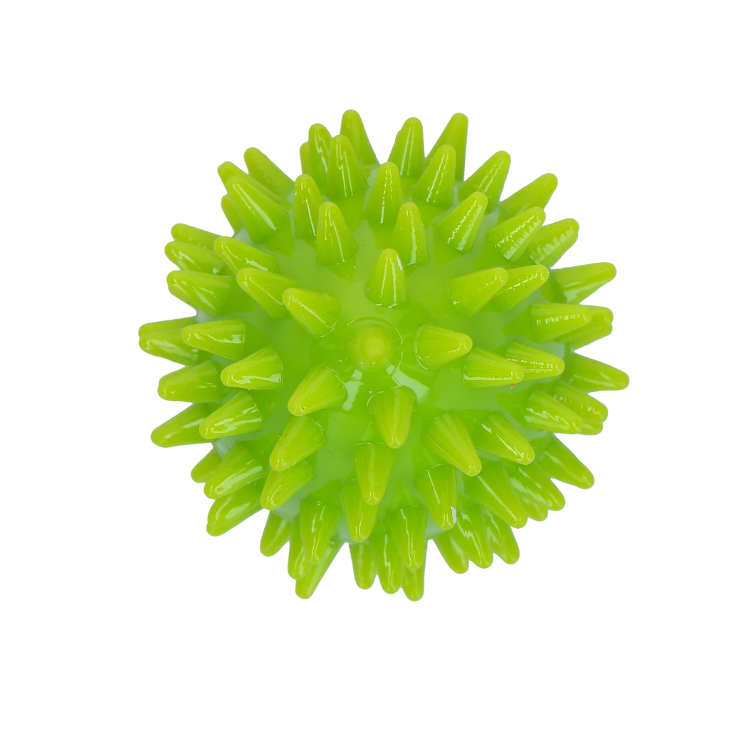 Zabawka do aportowania w kształcie jajka z piszczałką i wypustkami, zielona S, Ø 50 x 60 mm – Dog Comets Cosmic Egg - obrazek 3