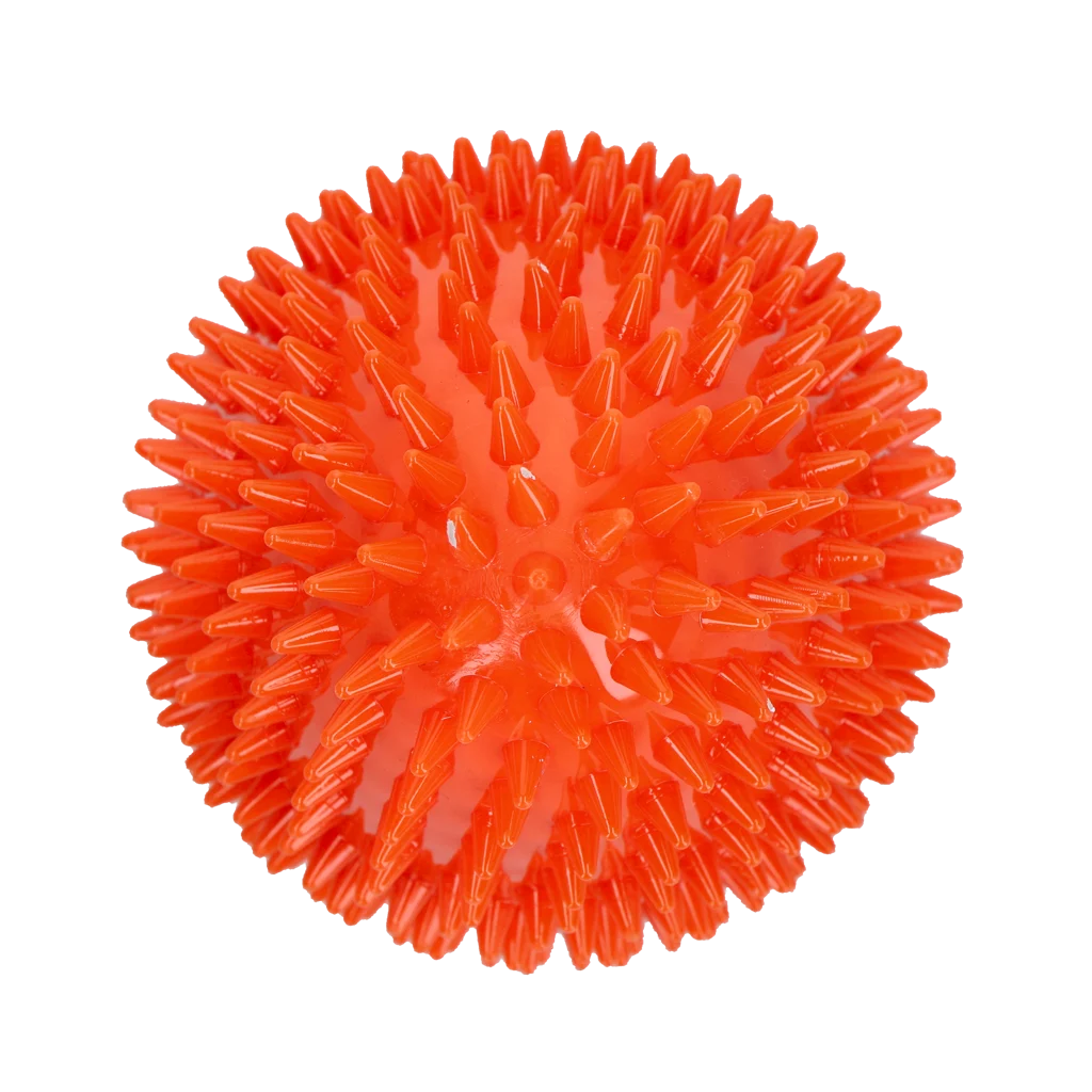 Zabawka do aportowania w kształcie jajka z piszczałką i wypustkami, pomarańczowa L, Ø 100 x 150 mm – Dog Comets Cosmic Egg - obrazek 3