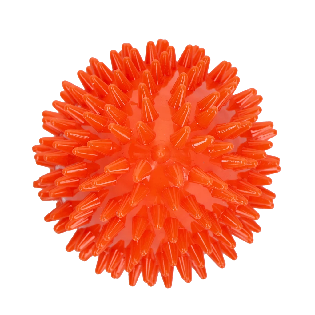 Zabawka do aportowania w kształcie jajka z piszczałką i wypustkami, pomarańczowa M, Ø 80 x 110 mm – Dog Comets Cosmic Egg - obrazek 3