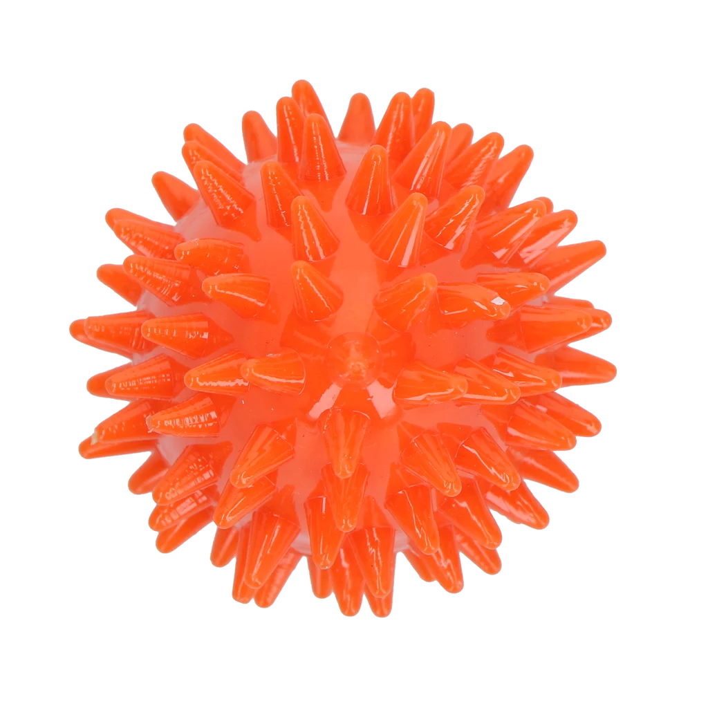 Zabawka do aportowania w kształcie jajka z piszczałką i wypustkami, pomarańczowa S, Ø 50 x 60 mm – Dog Comets Cosmic Egg - obrazek 3