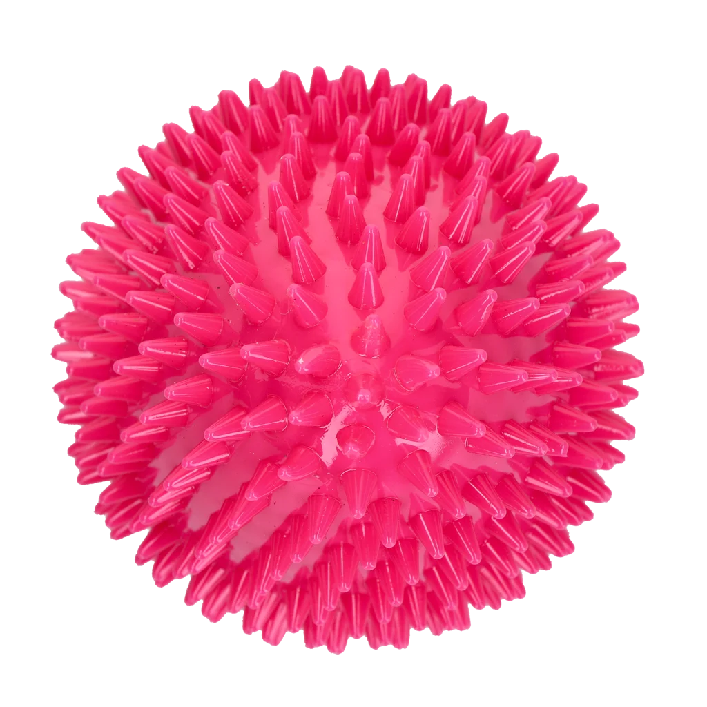 Zabawka do aportowania w kształcie jajka z piszczałką i wypustkami, różowa, L, Ø 100 x 150 mm – Dog Comets Cosmic Egg - obrazek 3
