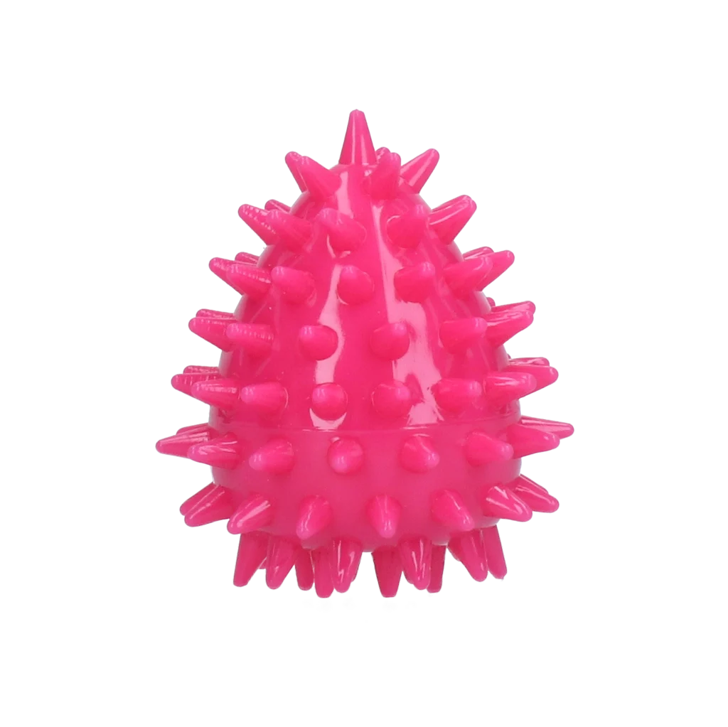 Zabawka do aportowania w kształcie jajka z piszczałką i wypustkami, różowa S, Ø 50 x 60 mm – Dog Comets Cosmic Egg - obrazek 3