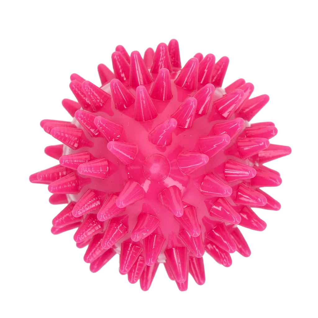 Zabawka do aportowania w kształcie jajka z piszczałką i wypustkami, różowa S, Ø 50 x 60 mm – Dog Comets Cosmic Egg - obrazek 2
