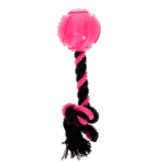Różowa piłka dla psa ze sznurem do przeciągania, 6 cm – Dog Comets AstroTug - obrazek 2
