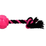Różowa piłka dla psa ze sznurem do przeciągania, 6 cm – Dog Comets AstroTug - obrazek 3