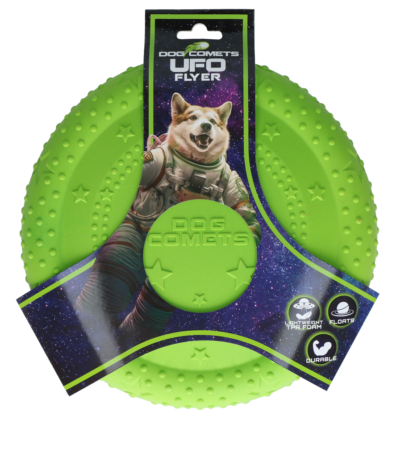Frisbee dla psa z pianki TPR, pływające, zielone, M – Dog Comets UFO Flyer