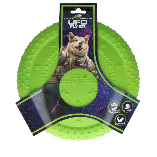 Frisbee dla psa z pianki TPR, pływające, zielone, M – Dog Comets UFO Flyer