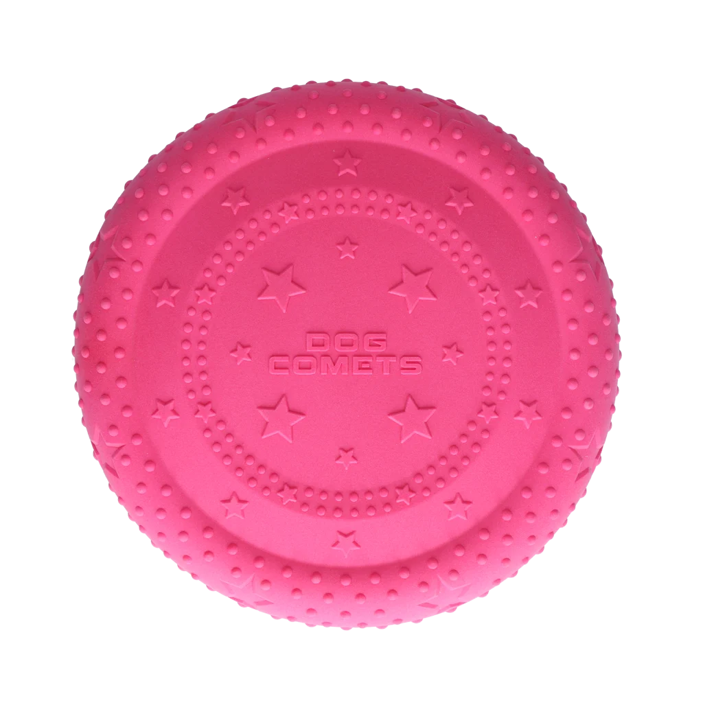 Frisbee dla psa z pianki, unoszące się na wodzie, różowe M – Dog Comets UFO Flyer - obrazek 3