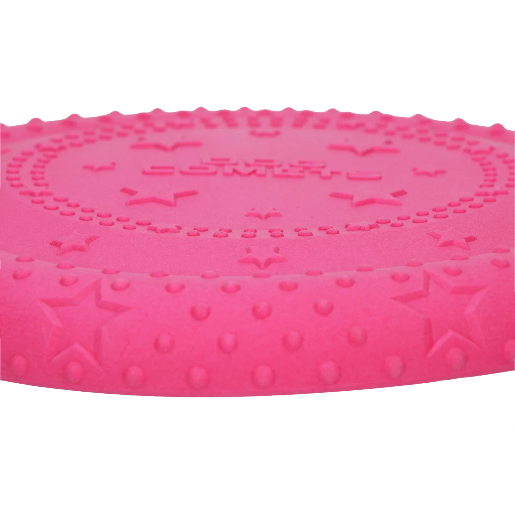 Frisbee dla psa z pianki, unoszące się na wodzie, różowe M – Dog Comets UFO Flyer - obrazek 4