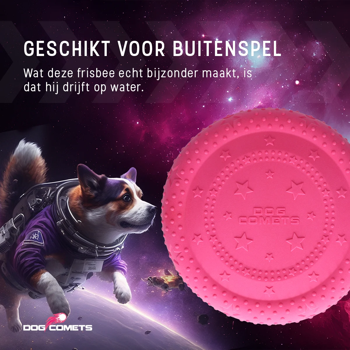Frisbee dla psa z pianki, unoszące się na wodzie, różowe M – Dog Comets UFO Flyer - obrazek 5