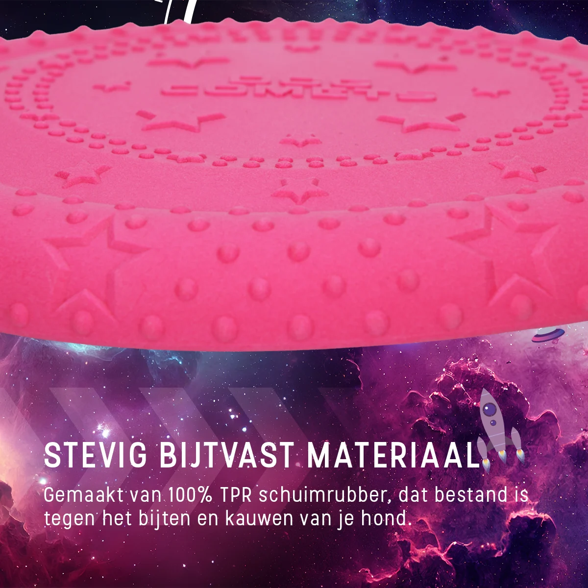 Frisbee dla psa z pianki, unoszące się na wodzie, różowe M – Dog Comets UFO Flyer - obrazek 6