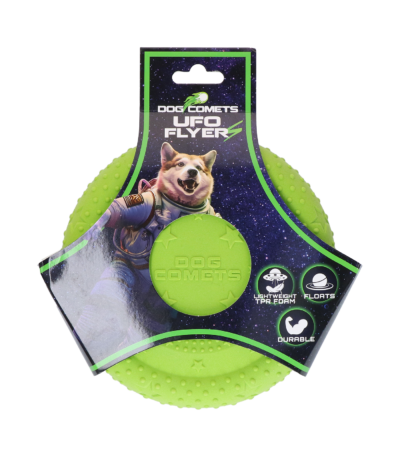 Frisbee dla psa z pianki TPR, pływające, zielone S – Dog Comets UFO Flyer
