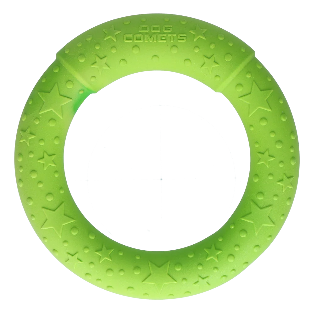 Ring dla psa z pianki gumowej, unoszący się na wodzie, zielony M, Ø 19 cm – Dog Comets UFO Ring - obrazek 3