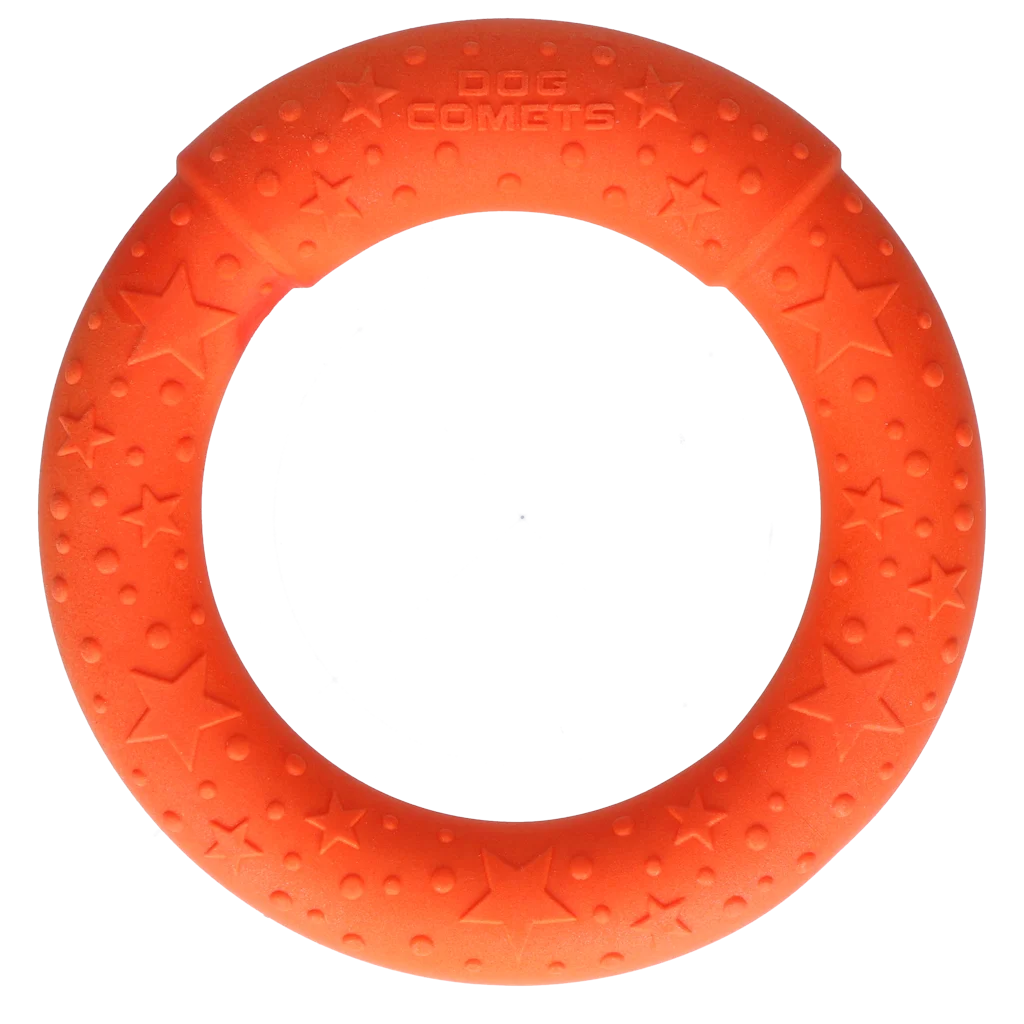 Piankowy pierścień do rzucania dla psa, pływający, pomarańczowy M, Ø 19 cm – Dog Comets UFO Ring - obrazek 3