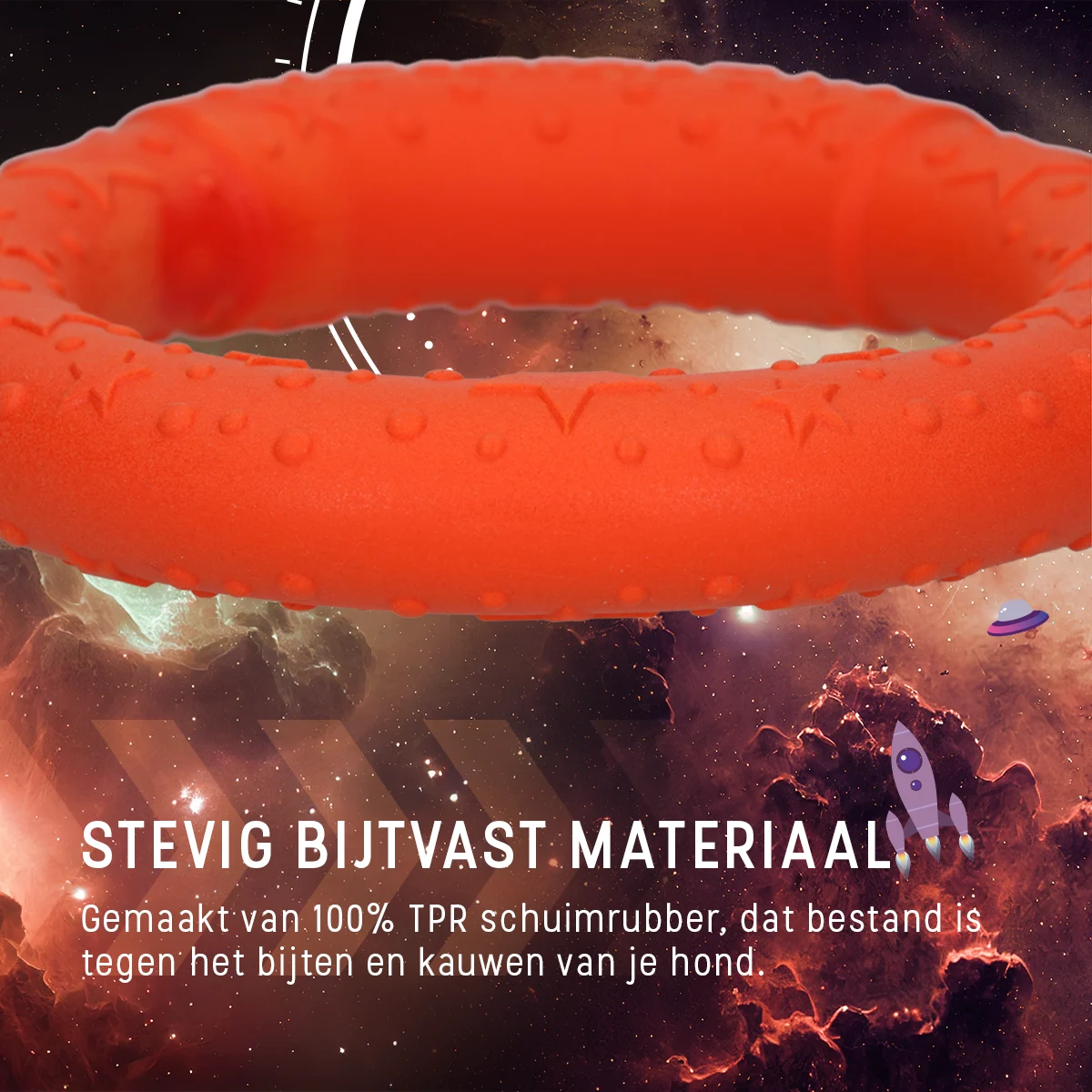 Piankowy pierścień do rzucania dla psa, pływający, pomarańczowy M, Ø 19 cm – Dog Comets UFO Ring - obrazek 6