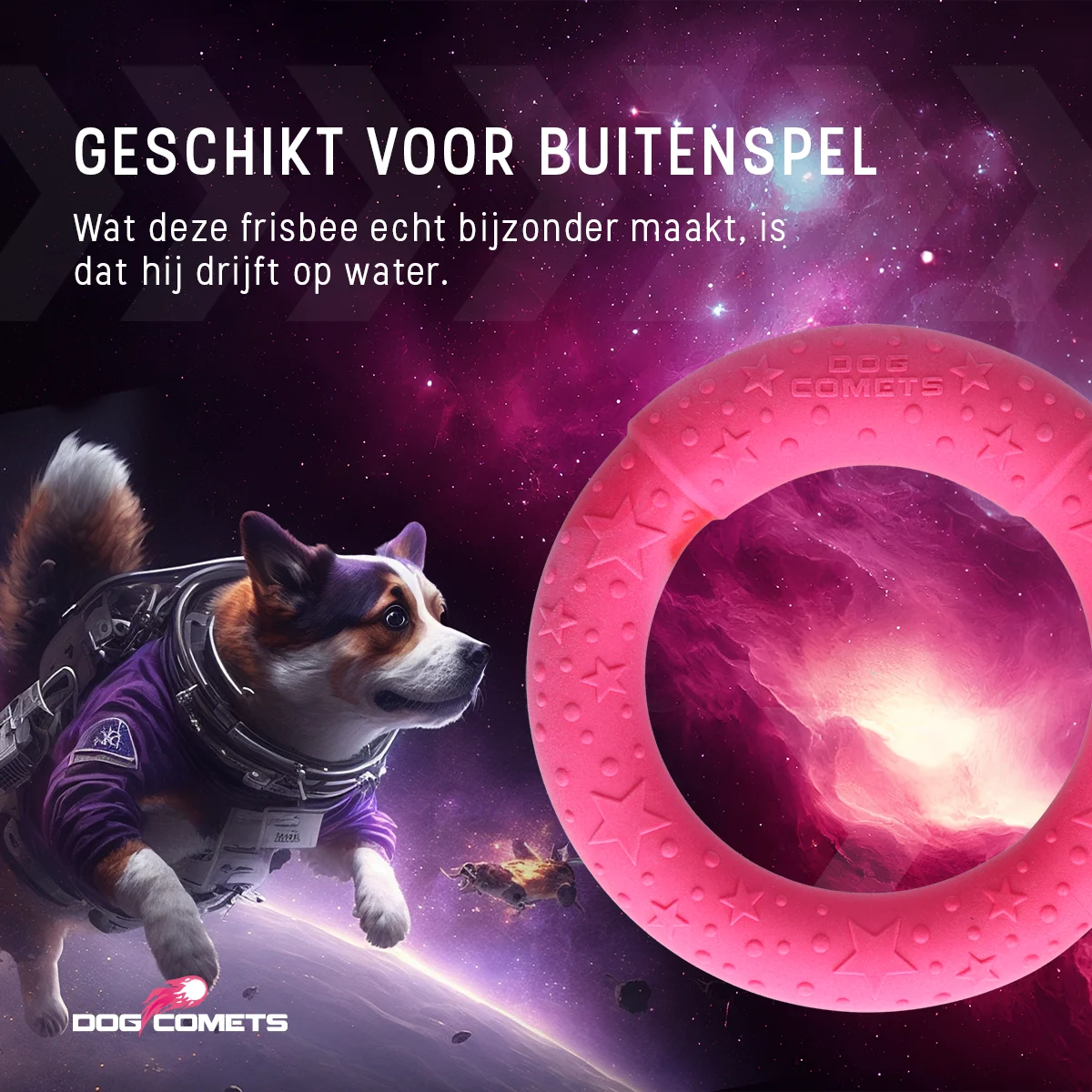 Pływający pierścień dla psa z pianki, różowy, M, Ø 19 cm – Dog Comets UFO Ring - obrazek 5