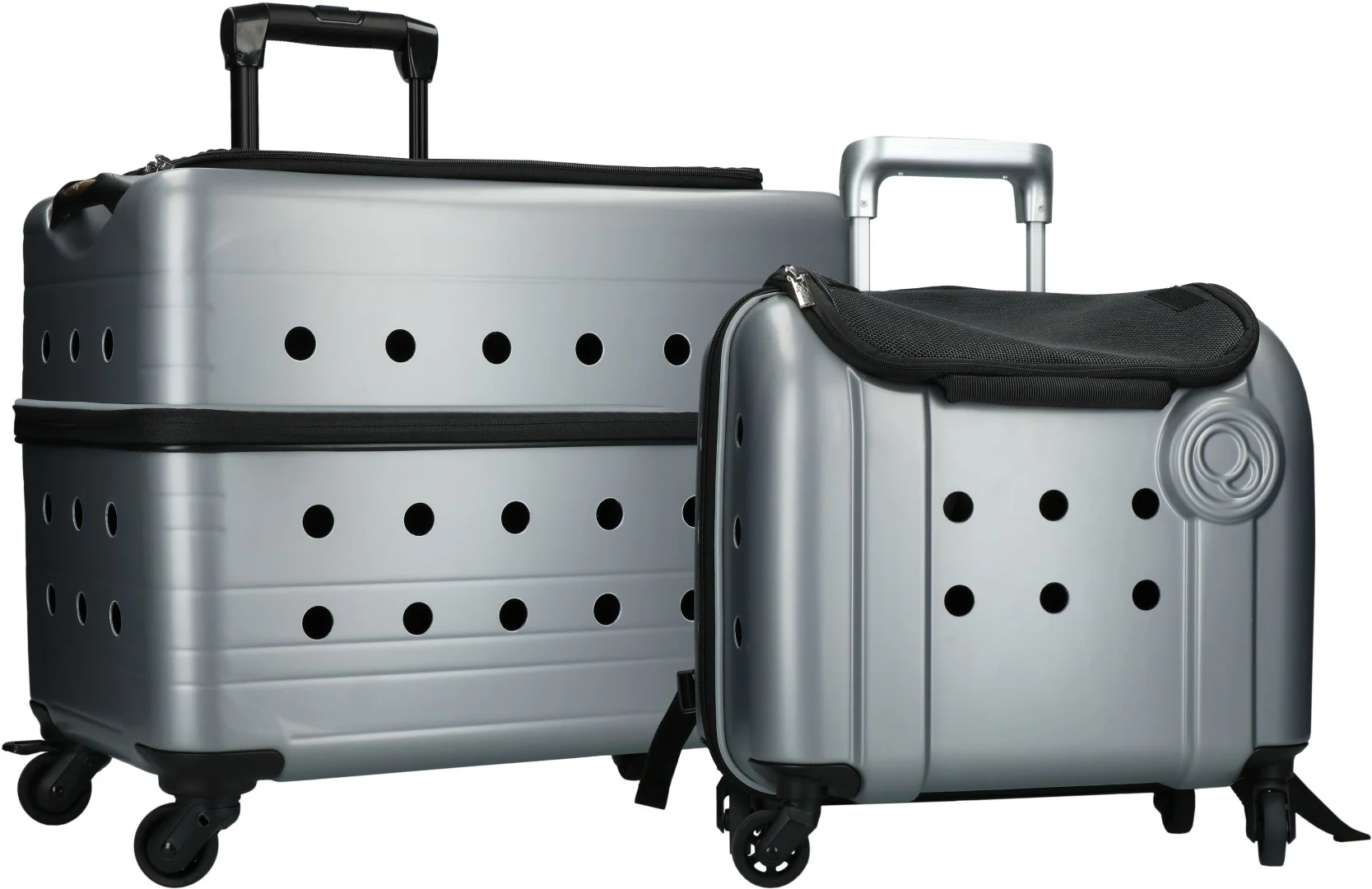 Torba transportowa dla psa z funkcją plecaka, szara, 40 x 25 x 31 cm – Compaws Trolley London - obrazek 3
