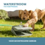 Fontanna dla psa z pedałem nożnym i przyłączem do węża ogrodowego, oliwkowozielona – Coolpets Splash Water Fountain - obrazek 4