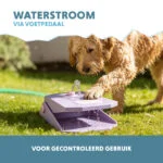 Fontanna z pedałem i podłączeniem do węża ogrodowego, liliowa – Coolpets Splash Water Fountain - obrazek 4