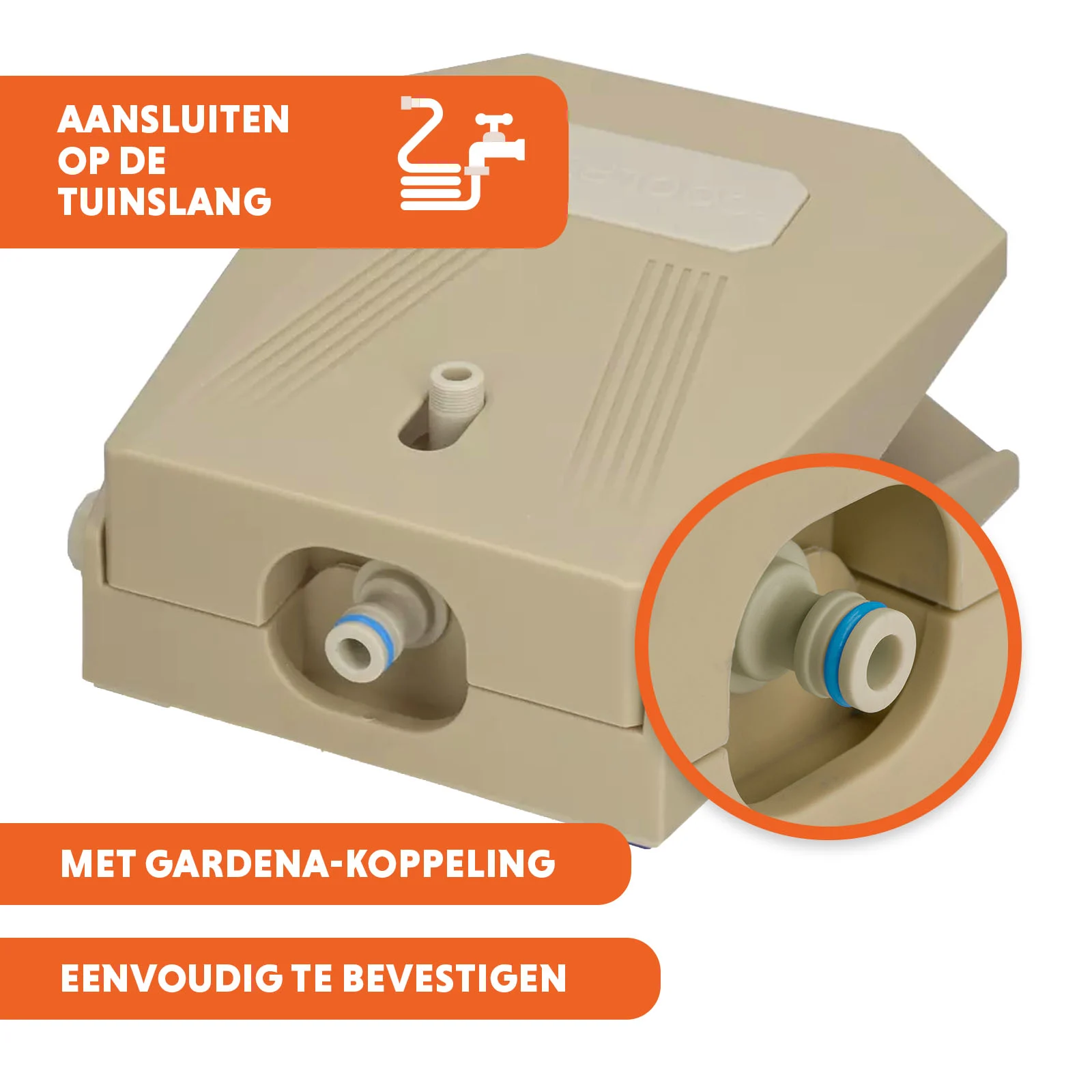 Fontanna wodna z pedałem nożnym i przyłączem do węża ogrodowego, beżowa – Coolpets Splash Water Fountain - obrazek 3