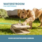 Fontanna wodna z pedałem nożnym i przyłączem do węża ogrodowego, beżowa – Coolpets Splash Water Fountain - obrazek 4