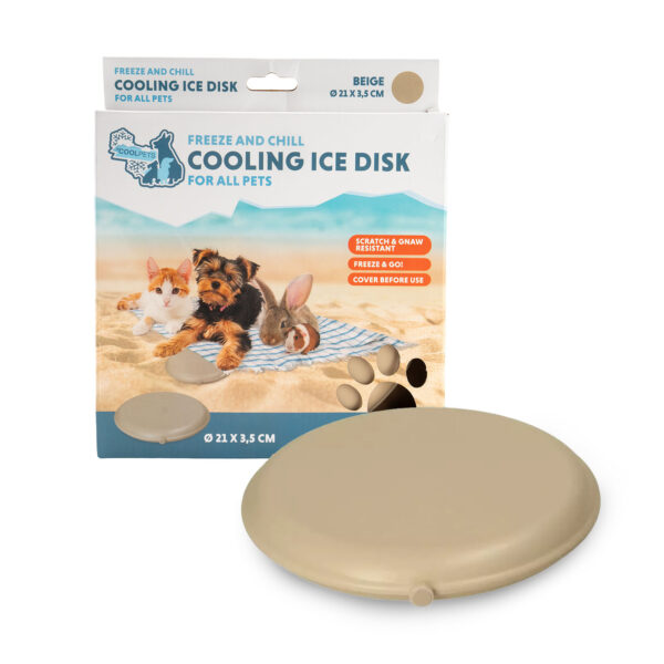 Tarcza chłodząca dla psów, beżowa, do zamrażania – Coolpets Cooling Disc