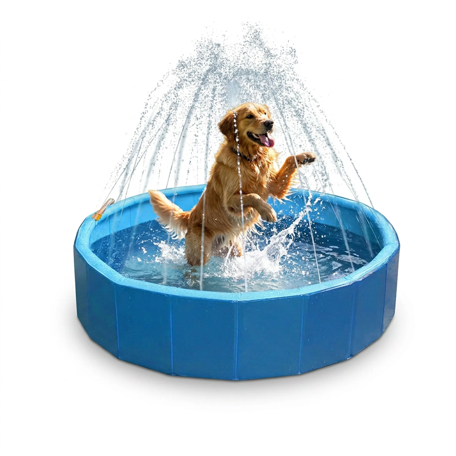Basen dla psa ze zraszaczami, średnica 120 cm, wysokość brzegu 30 cm – Coolpets Splash Sprinkler Pool - obrazek 1
