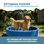 Basen dla psa ze zraszaczami, średnica 120 cm, wysokość brzegu 30 cm – Coolpets Splash Sprinkler Pool - obrazek 4
