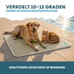 Mata chłodząca dla psów z żelem stałym, beżowa, L, 90 x 60 cm – Coolpets Gel Cooling Mat - obrazek 4
