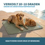 Mata chłodząca dla psów z żelem stałym, oliwkowa, L 90 x 60 cm – Coolpets Gel Cooling Mat - obrazek 4