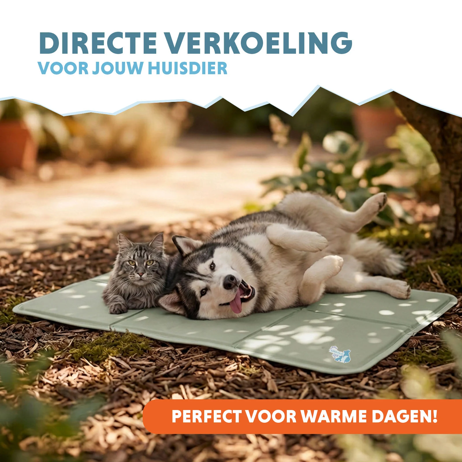 Mata chłodząca dla psów z żelem stałym, oliwkowa, XL 120 x 70 cm – Coolpets Gel Cooling Mat - obrazek 2