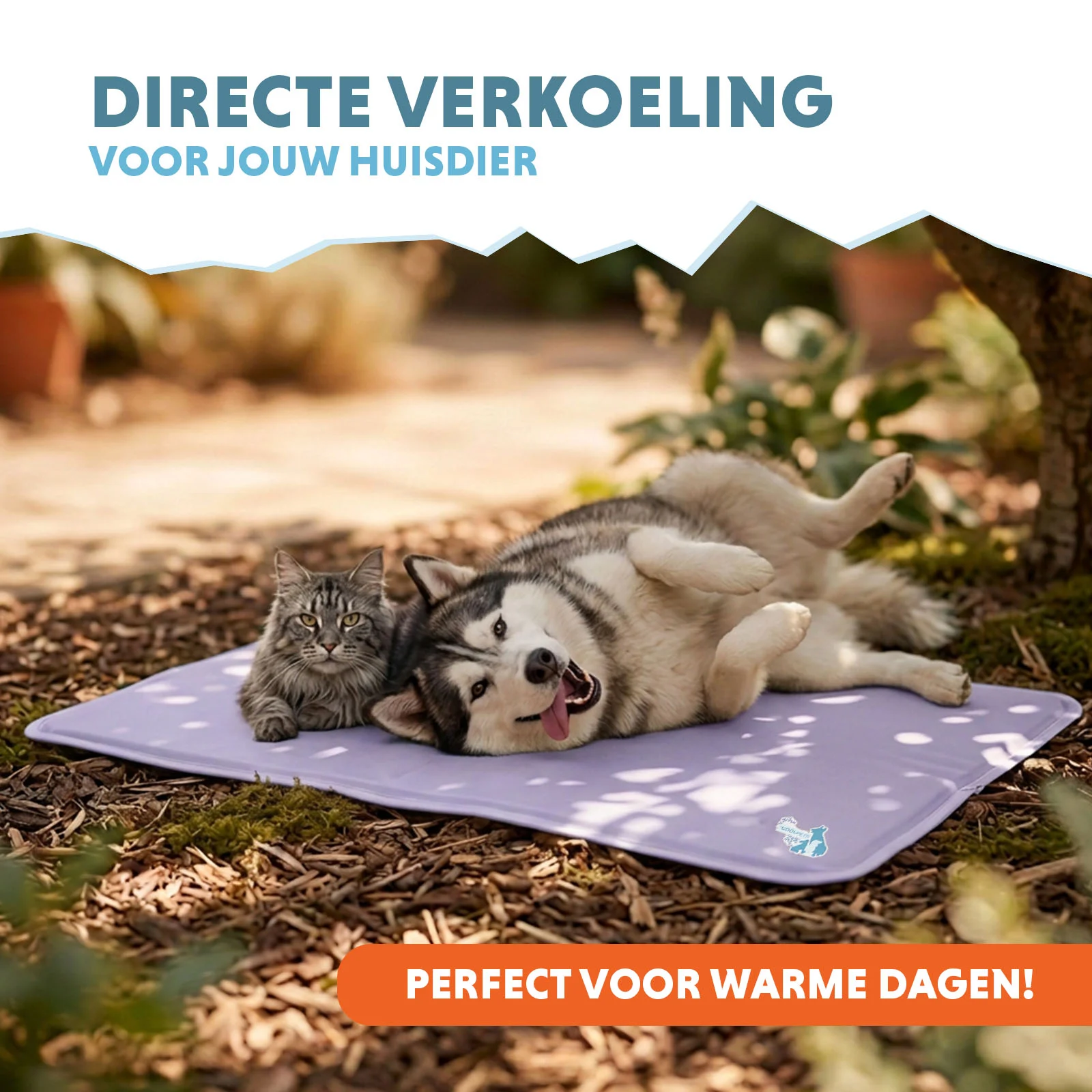 Mata chłodząca dla psów z żelem stałym, liliowa, XL 120 x 70 cm – Coolpets Gel Cooling Mat - obrazek 2