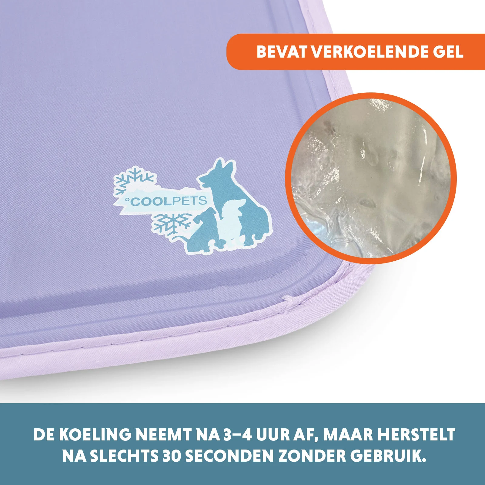 Mata chłodząca dla psów z żelem stałym, liliowa, XL 120 x 70 cm – Coolpets Gel Cooling Mat - obrazek 3