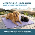 Mata chłodząca dla psów z żelem stałym, liliowa, XL 120 x 70 cm – Coolpets Gel Cooling Mat - obrazek 4