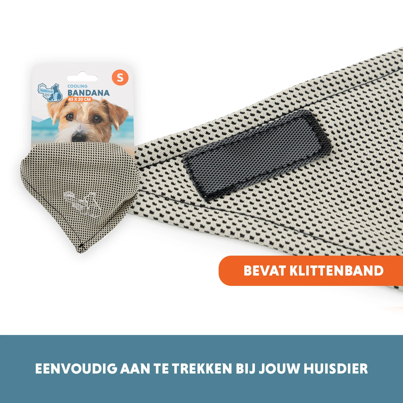 Bandana chłodząca dla psów, beżowa, S, 45 x 20 cm – Coolpets Cooling Bandana - obrazek 5
