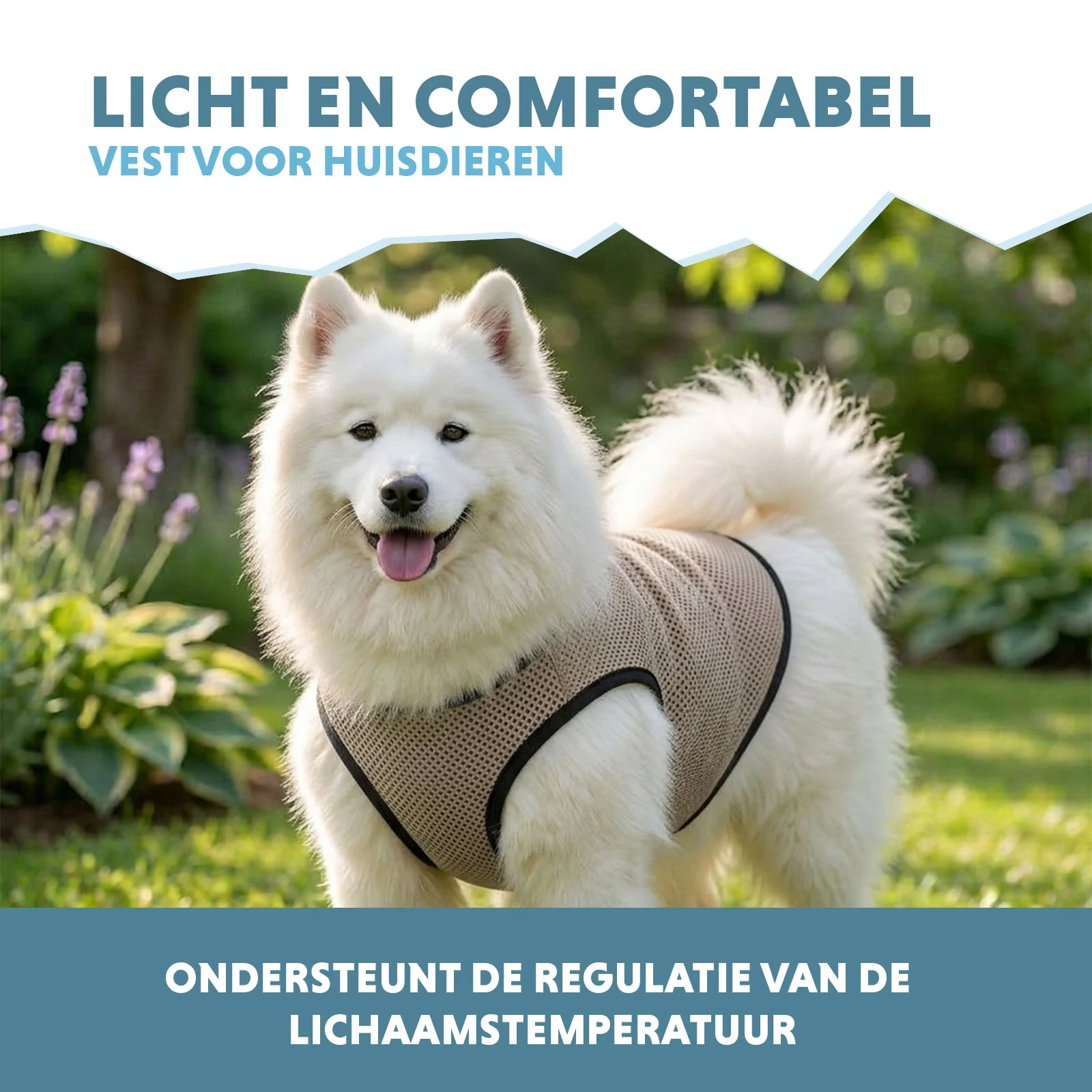 Kamizelka chłodząca dla psa, aktywowana wodą, L, długość grzbietu 35 cm – Coolpets Cooling Vest - obrazek 4
